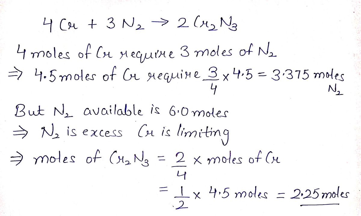 Answered Give 4.5 moles of Cr and 6.0 moles of bartleby